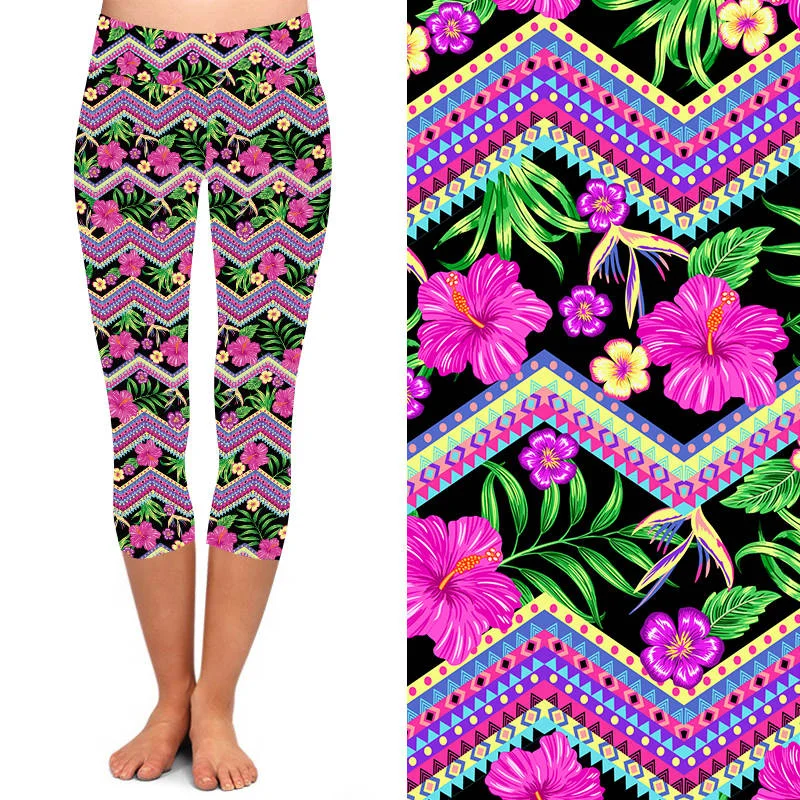 24/7 Capri Leggings – Aztec Flowers