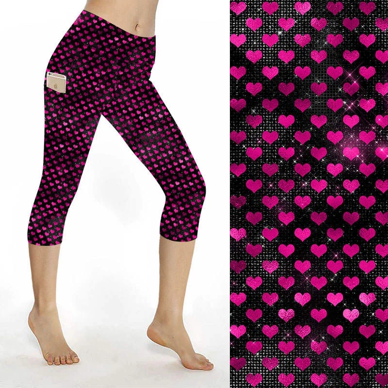 SCULPT Yoga Capri Leggings – Loveheart Glitter