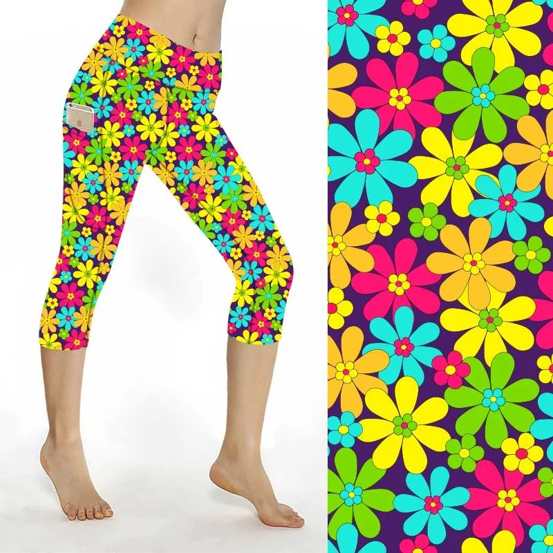 SCULPT Yoga Capri Leggings – Retro Bloom