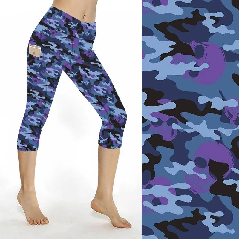 SCULPT Yoga Capri Leggings – Hidden Skulls