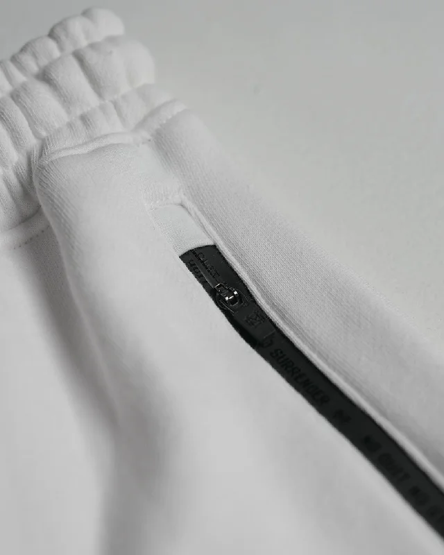 EMBOSSED FITTED JOGGERS-WHITE