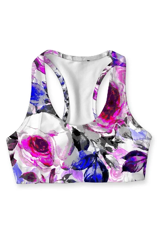 Floral Touch Stella Seamless Racerback Sport Bra - Women