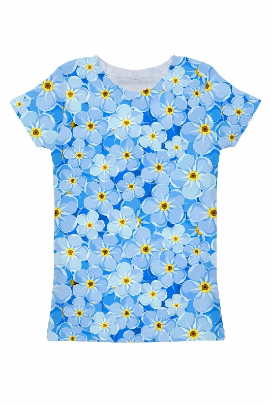 Forget-Me-Not Zoe Blue Floral Print T-Shirt - Women