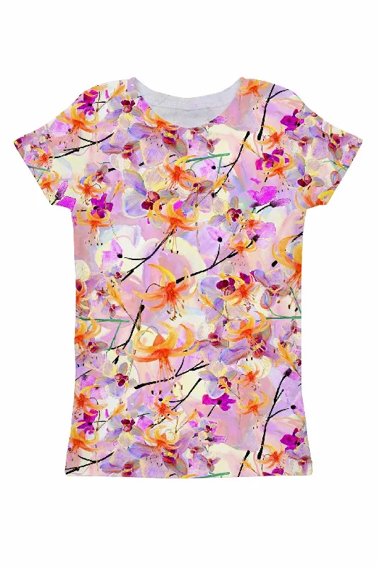 In Love Zoe Pink Floral Print Cute Designer T-Shirt - Women