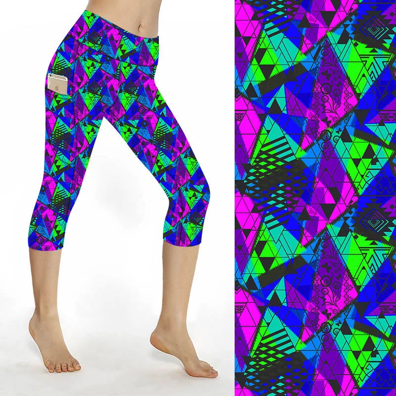 SCULPT Yoga Capri Leggings - Abstract Angles