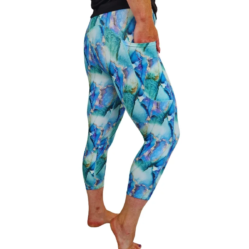 SCULPT Yoga Capri Leggings - Marbled Quartz