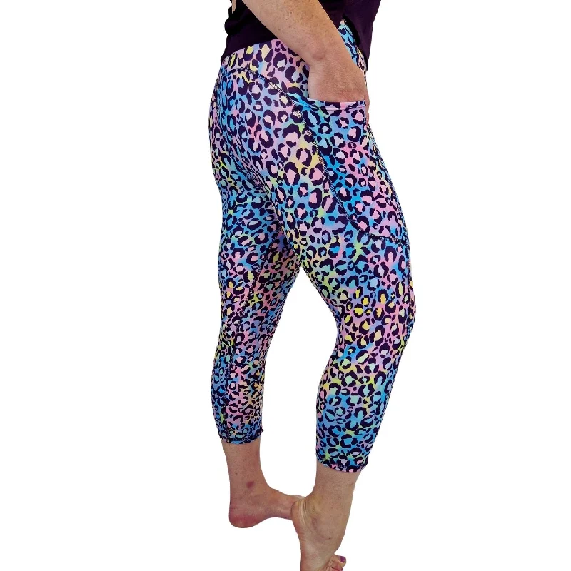 SCULPT Yoga Capri Leggings - Pastel Leopard