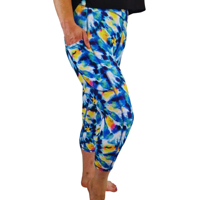 SCULPT Yoga Capri Leggings - Tie-Dye Splash