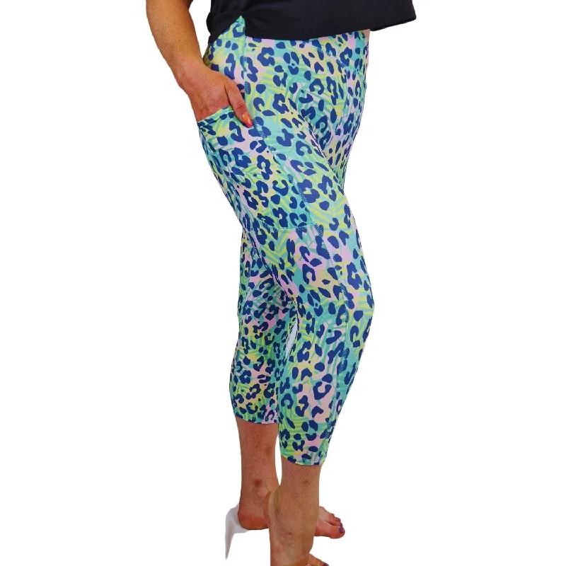 SCULPT Yoga Capri Leggings - Tropical Leopard