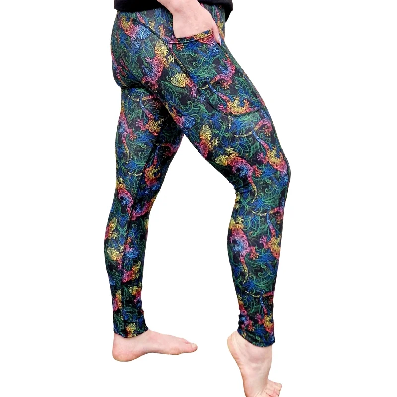 SCULPT Yoga Leggings- Rainbow Geckos