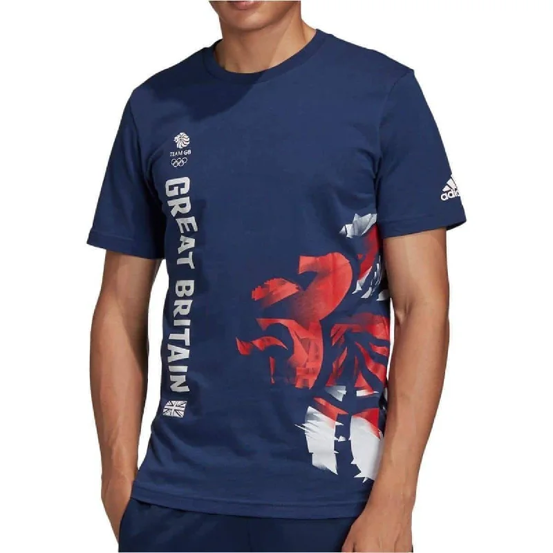 adidas Team GB Graphic Short Sleeve Mens Supporters Top - Navy