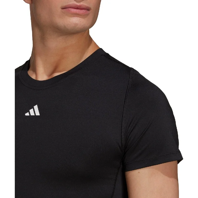 adidas Tech Fit Short Sleeve Mens Training Top - Black