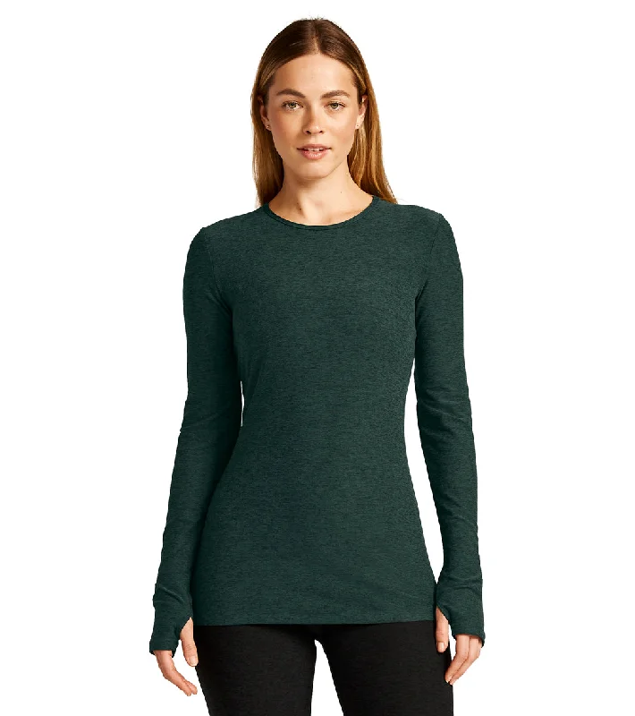 Beyond Yoga Spacedye Classic Crew Pullover Midnight Green Heather