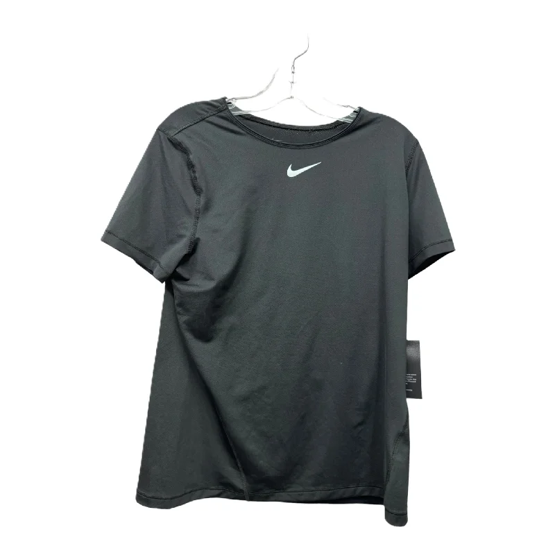 Black Athletic Top Short Sleeve By Nike Apparel, Size: L