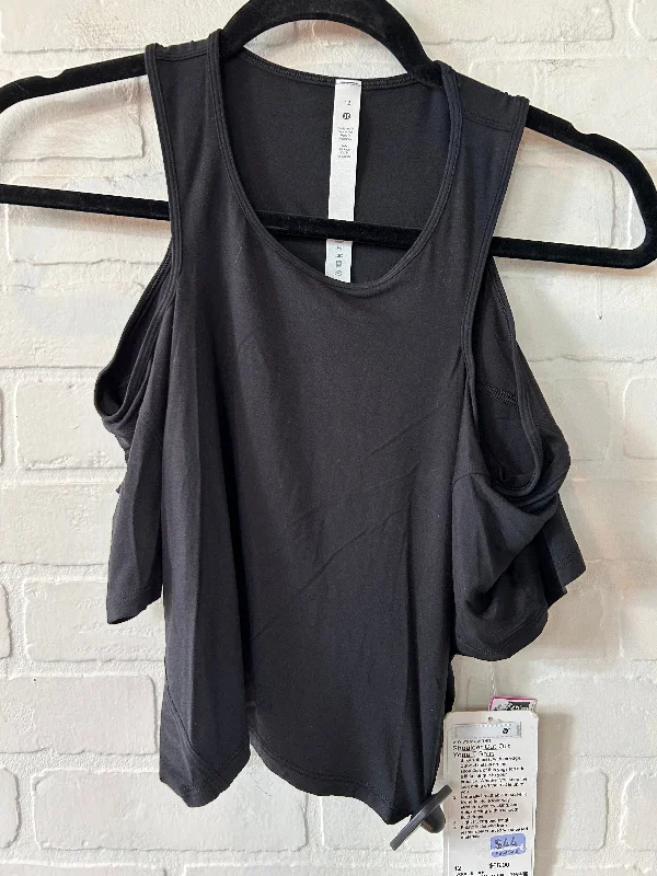 Black Athletic Top Short Sleeve Lululemon, Size L