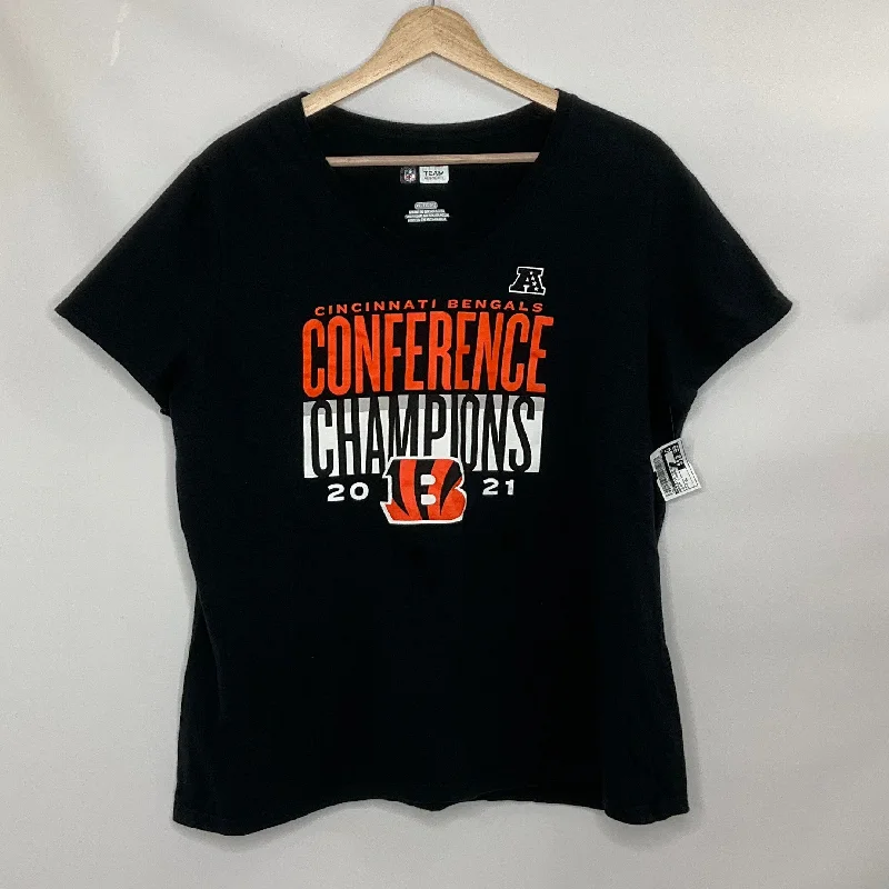 Black & Orange Athletic Top Short Sleeve Nfl, Size Xl