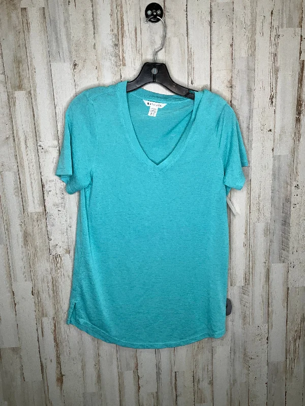 Blue Athletic Top Short Sleeve Athleta, Size M