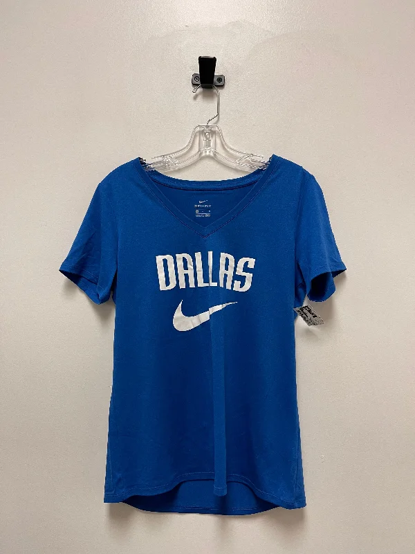 Blue Athletic Top Short Sleeve Nike Apparel, Size M