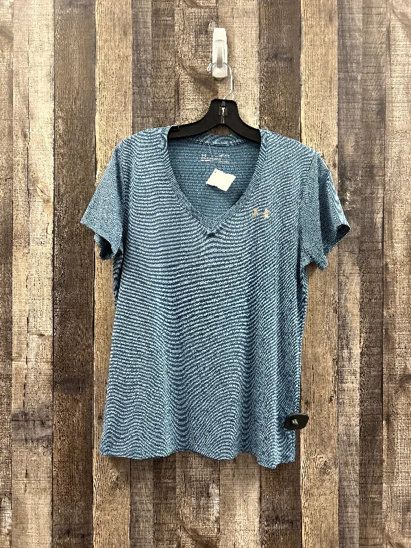 Blue Athletic Top Short Sleeve Under Armour, Size M