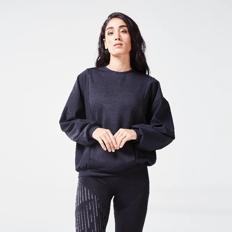 Code Ribbed Sweatshirt - Black Marl