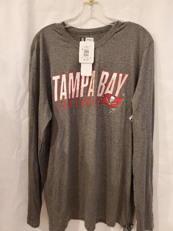 Grey Athletic Top Long Sleeve Crewneck Nfl, Size L