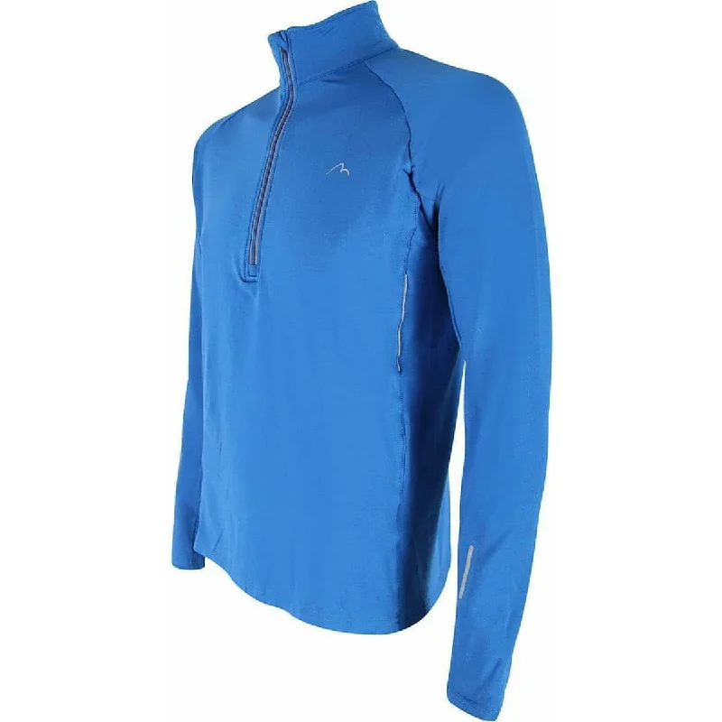 More Mile Alaska Half Zip Long Sleeve Mens Running Top - Blue