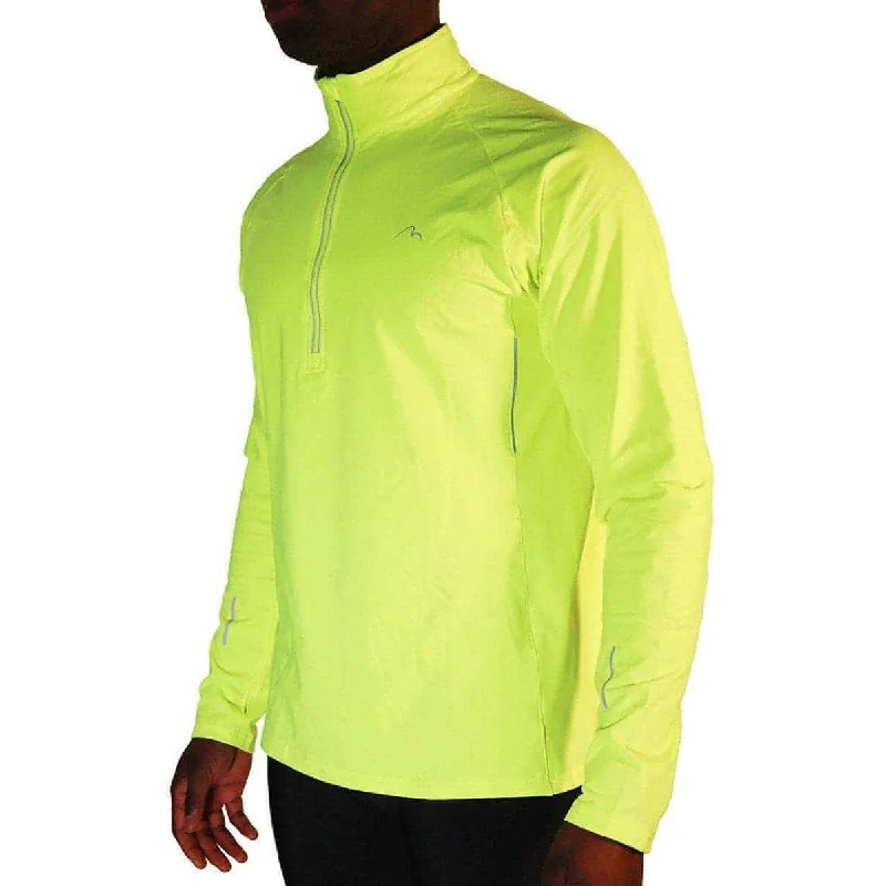 More Mile Alaska Half Zip Long Sleeve Mens Running Top - Yellow