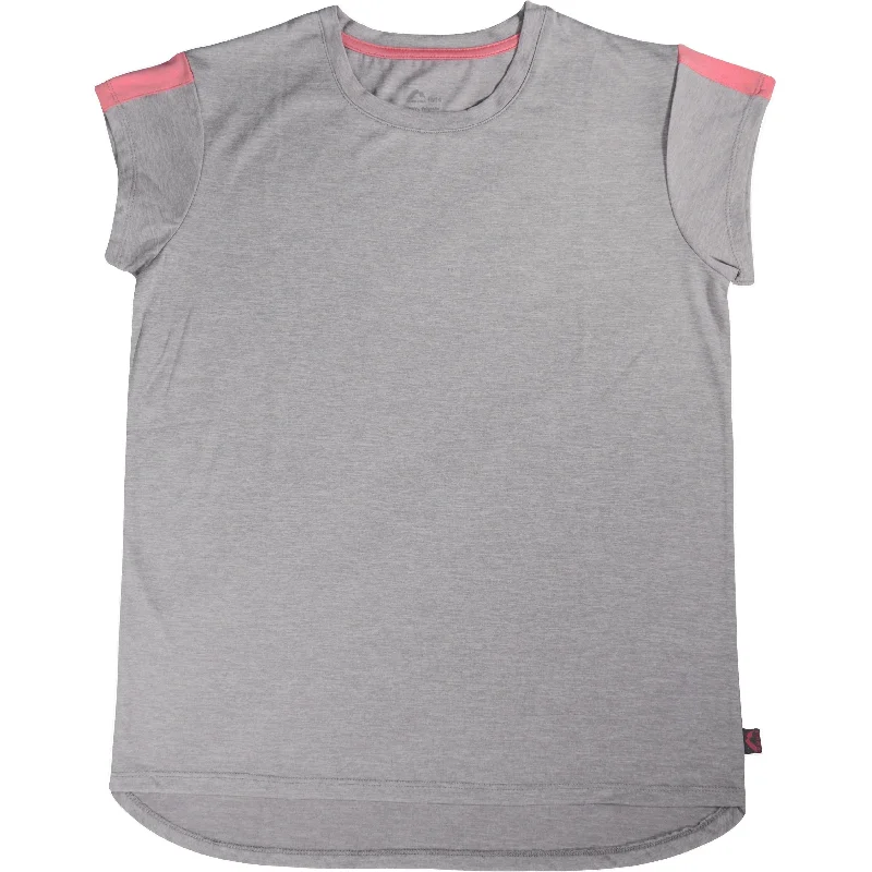 More Mile Girls Cap Short Sleeve Training Top - Grey