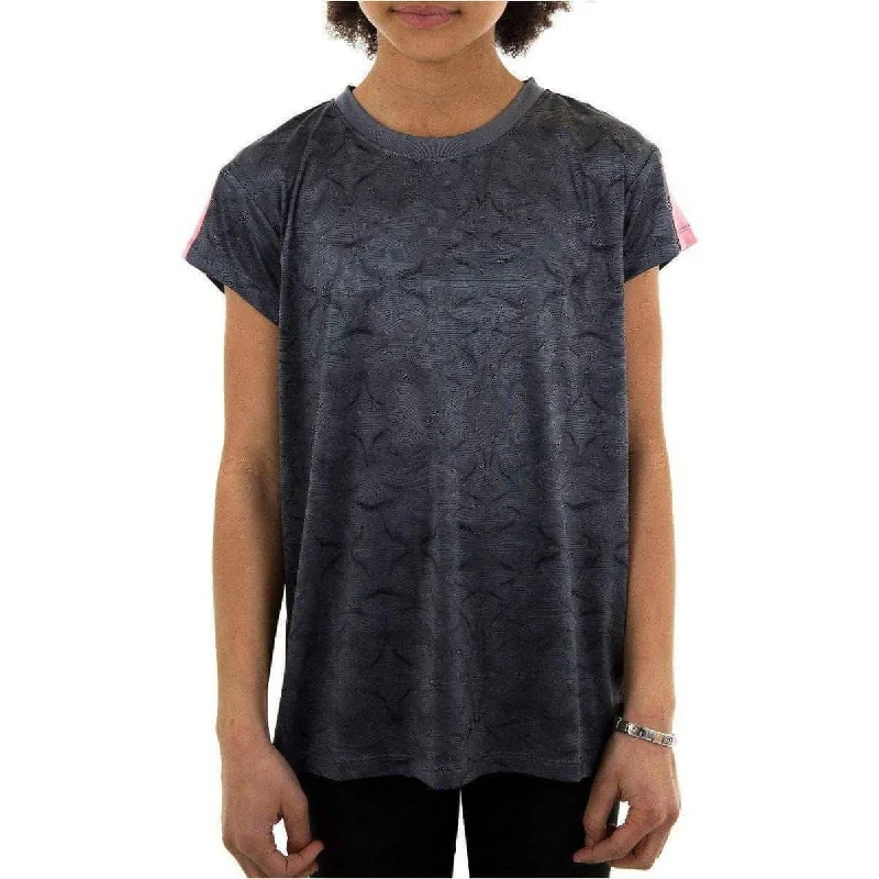 More Mile Girls Cap Short Sleeve Training Top - Grey