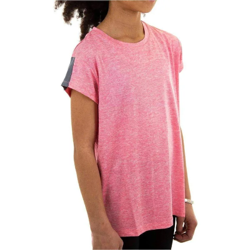 More Mile Girls Cap Short Sleeve Training Top - Pink