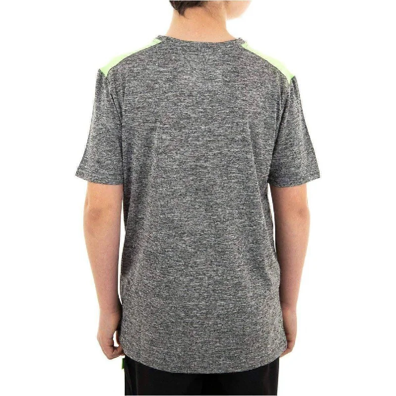 More Mile Marl Boys Short Sleeve Running Top - Grey