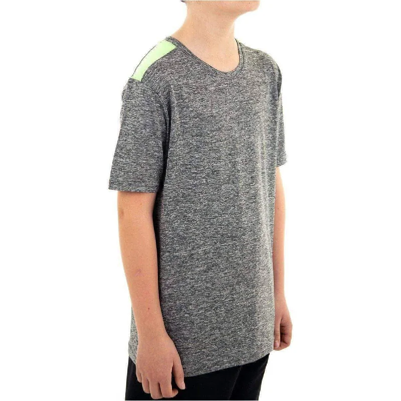 More Mile Marl Boys Short Sleeve Running Top - Grey