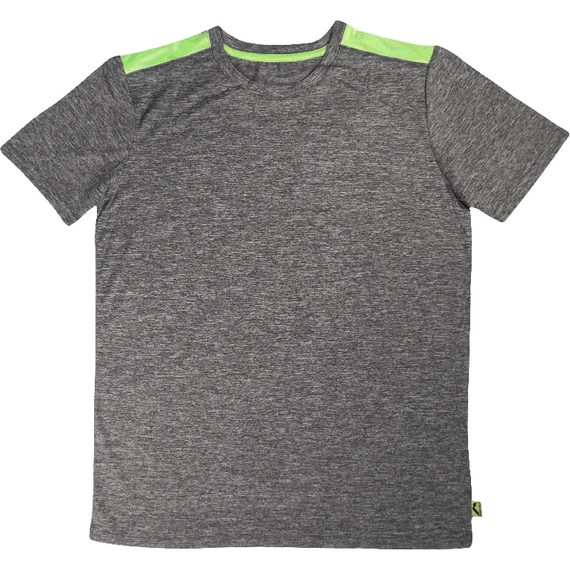 More Mile Marl Boys Short Sleeve Running Top - Grey