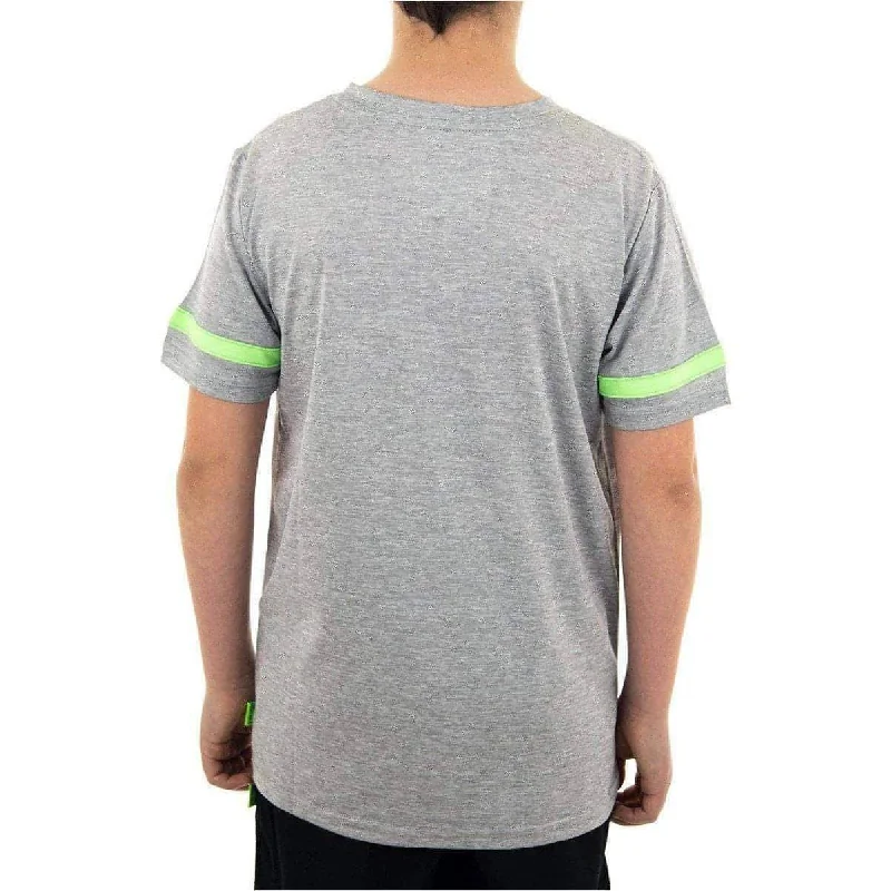 More Mile Marl Boys Short Sleeve Running Top - Grey