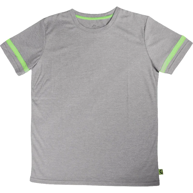 More Mile Marl Boys Short Sleeve Running Top - Grey