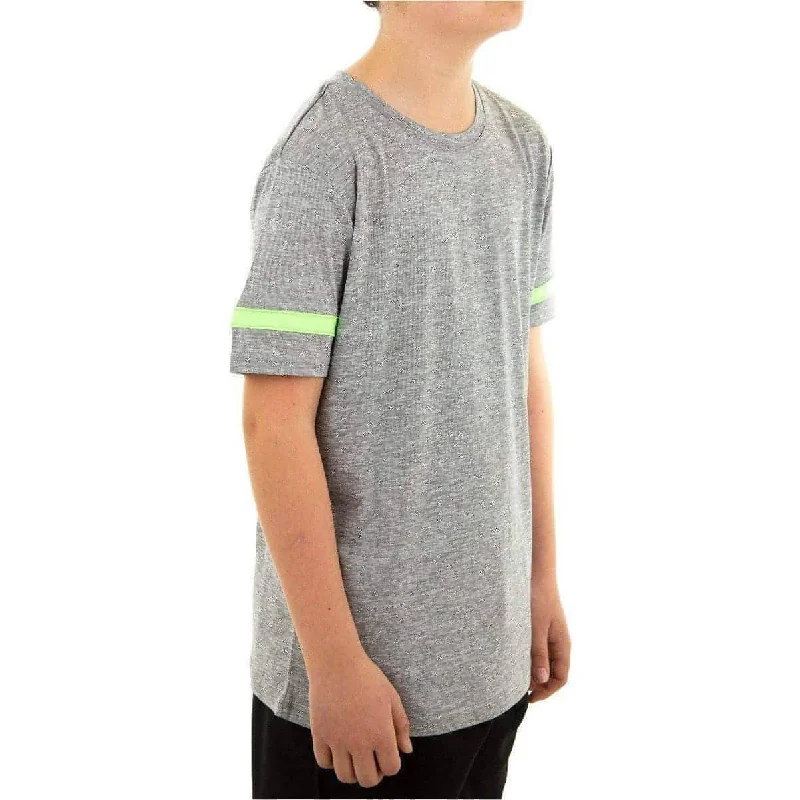 More Mile Marl Boys Short Sleeve Running Top - Grey