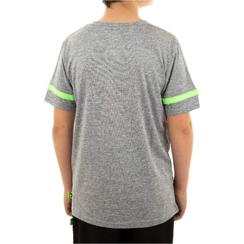 More Mile Marl Boys Short Sleeve Running Top - Grey