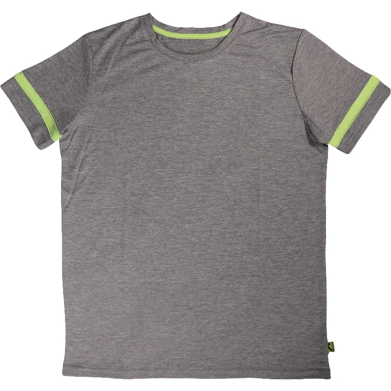 More Mile Marl Boys Short Sleeve Running Top - Grey