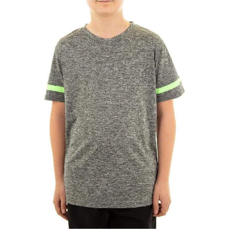 More Mile Marl Boys Short Sleeve Running Top - Grey