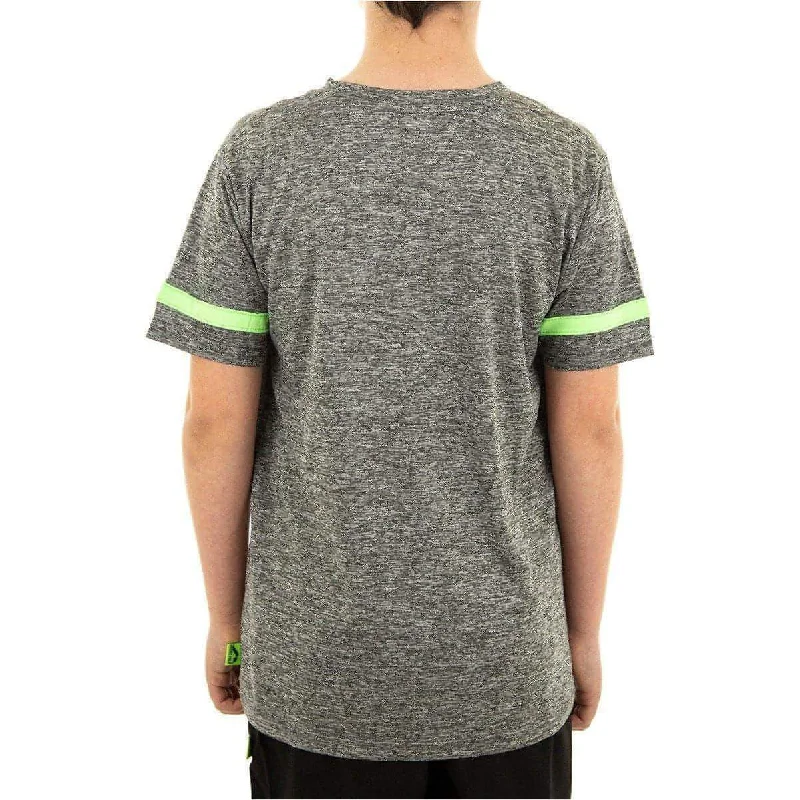 More Mile Marl Boys Short Sleeve Running Top - Grey