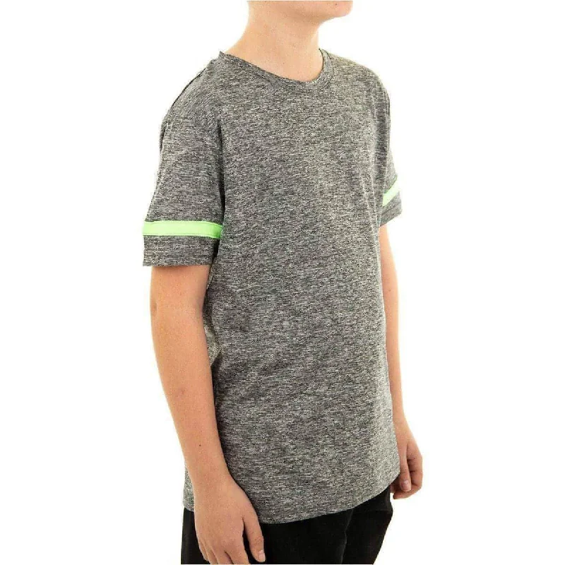 More Mile Marl Boys Short Sleeve Running Top - Grey