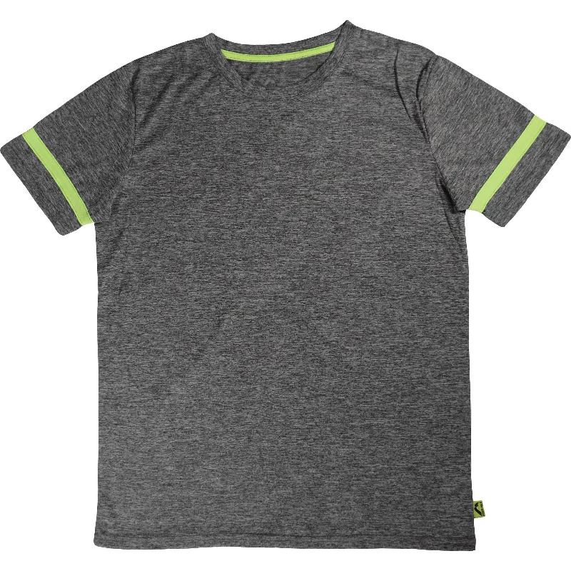 More Mile Marl Boys Short Sleeve Running Top - Grey