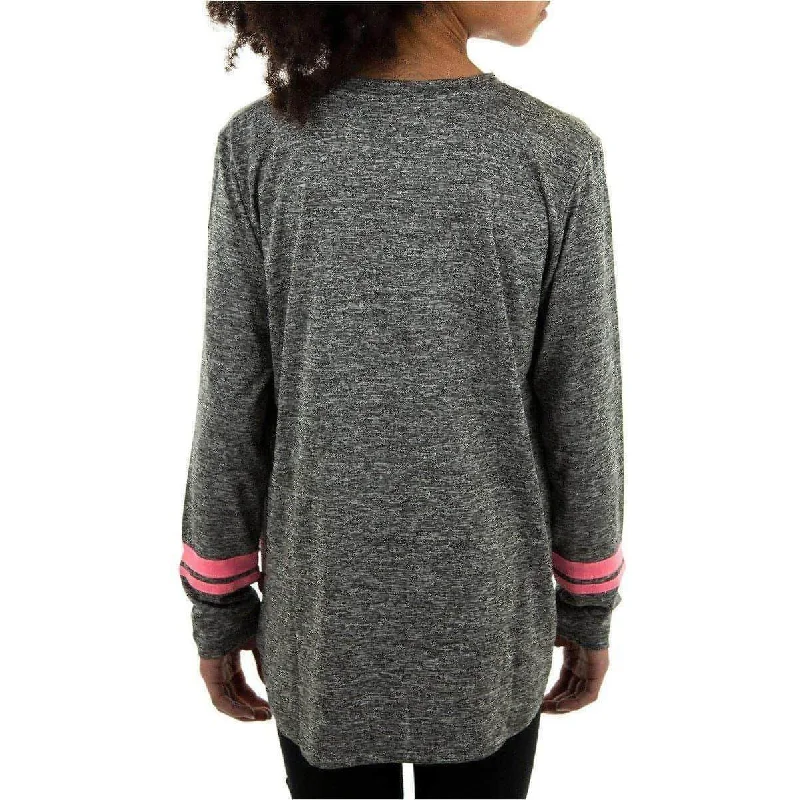 More Mile Marl Girls Long Sleeve Running Top - Grey