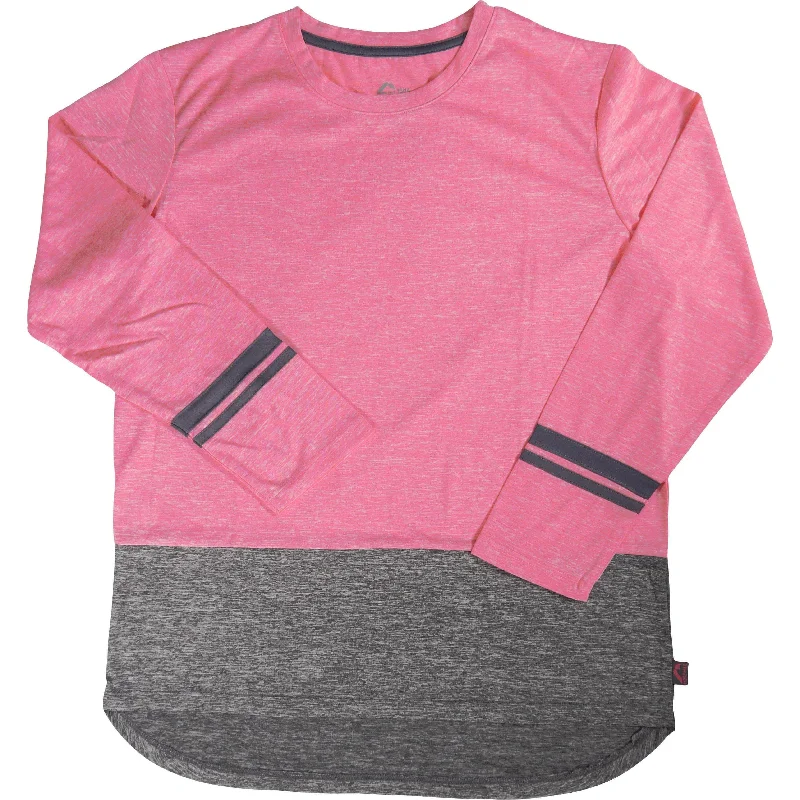 More Mile Marl Girls Long Sleeve Running Top - Pink