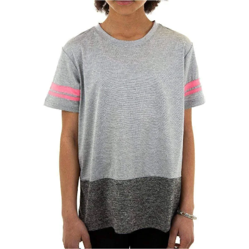 More Mile Marl Girls Short Sleeve Training Top - Grey