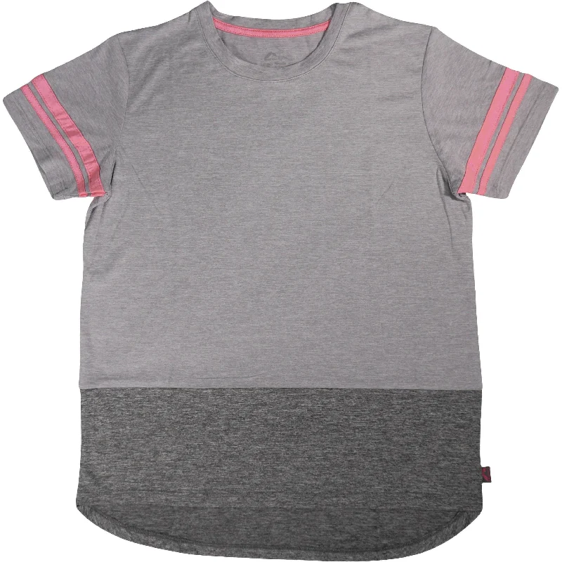 More Mile Marl Girls Short Sleeve Training Top - Grey