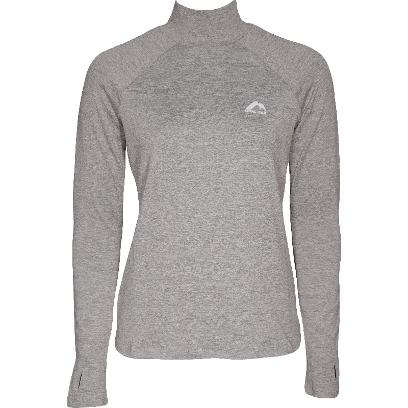 More Mile Train To Run Womens Long Sleeve Funnel Neck Running Top - Grey