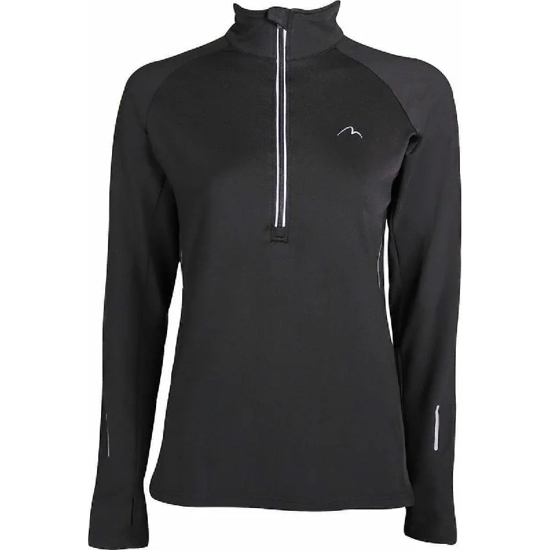 More Mile Vancouver Half Zip Long Sleeve Womens Running Top - Black