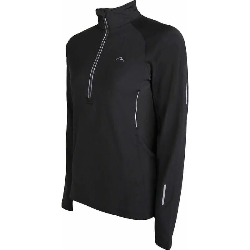 More Mile Vancouver Half Zip Long Sleeve Womens Running Top - Black