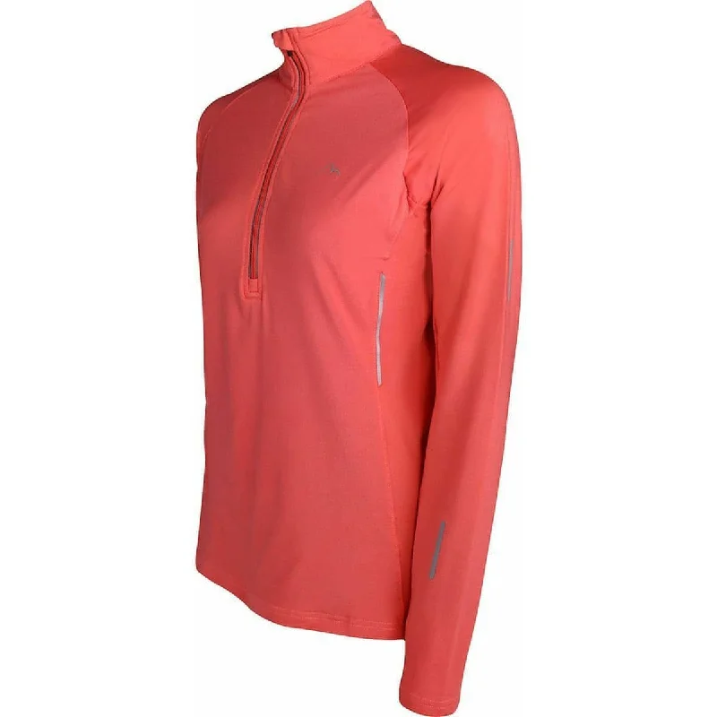 More Mile Vancouver Half Zip Long Sleeve Womens Running Top - Pink